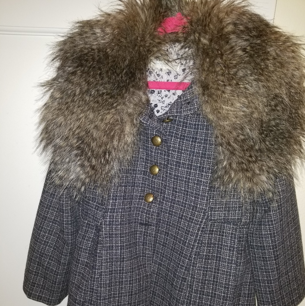 Faux Fur Collared Coat